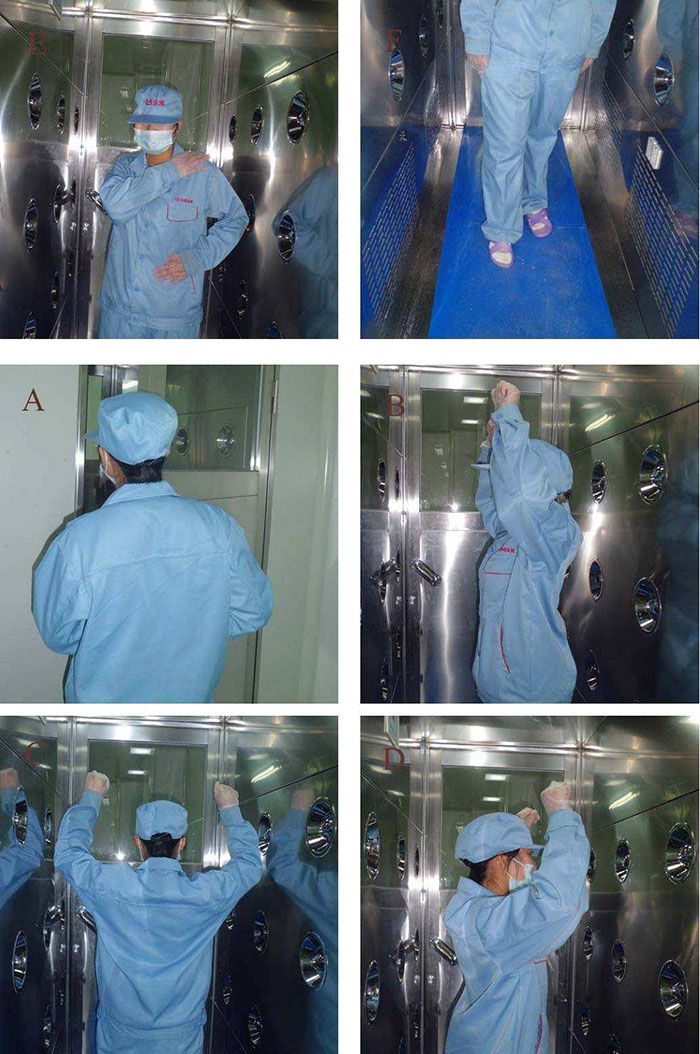 使用前應(yīng)檢查風(fēng)淋室的外觀(guān)是否完好，電氣系統(tǒng)是否正常，氣簾是否運(yùn)行順暢。